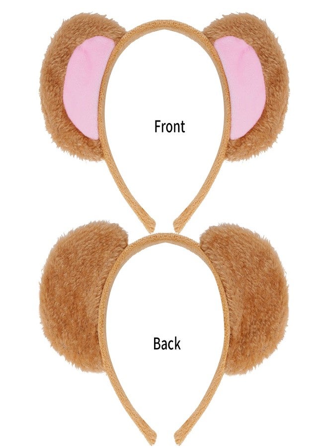 Jmkcoz Monkey Costume Set Gold Monkey Ears Headband Bowtie Tail Bow Tie Animal Fancy Costume for Halloween Cosplay Party Accessories - Image 2